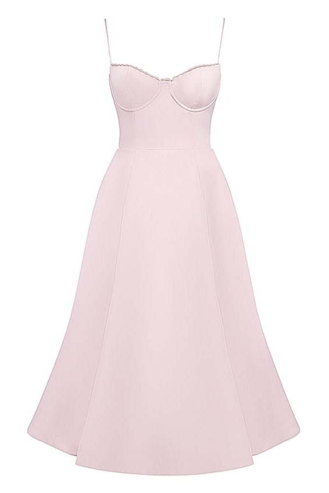 Ballerina Pembe Midi Elbise