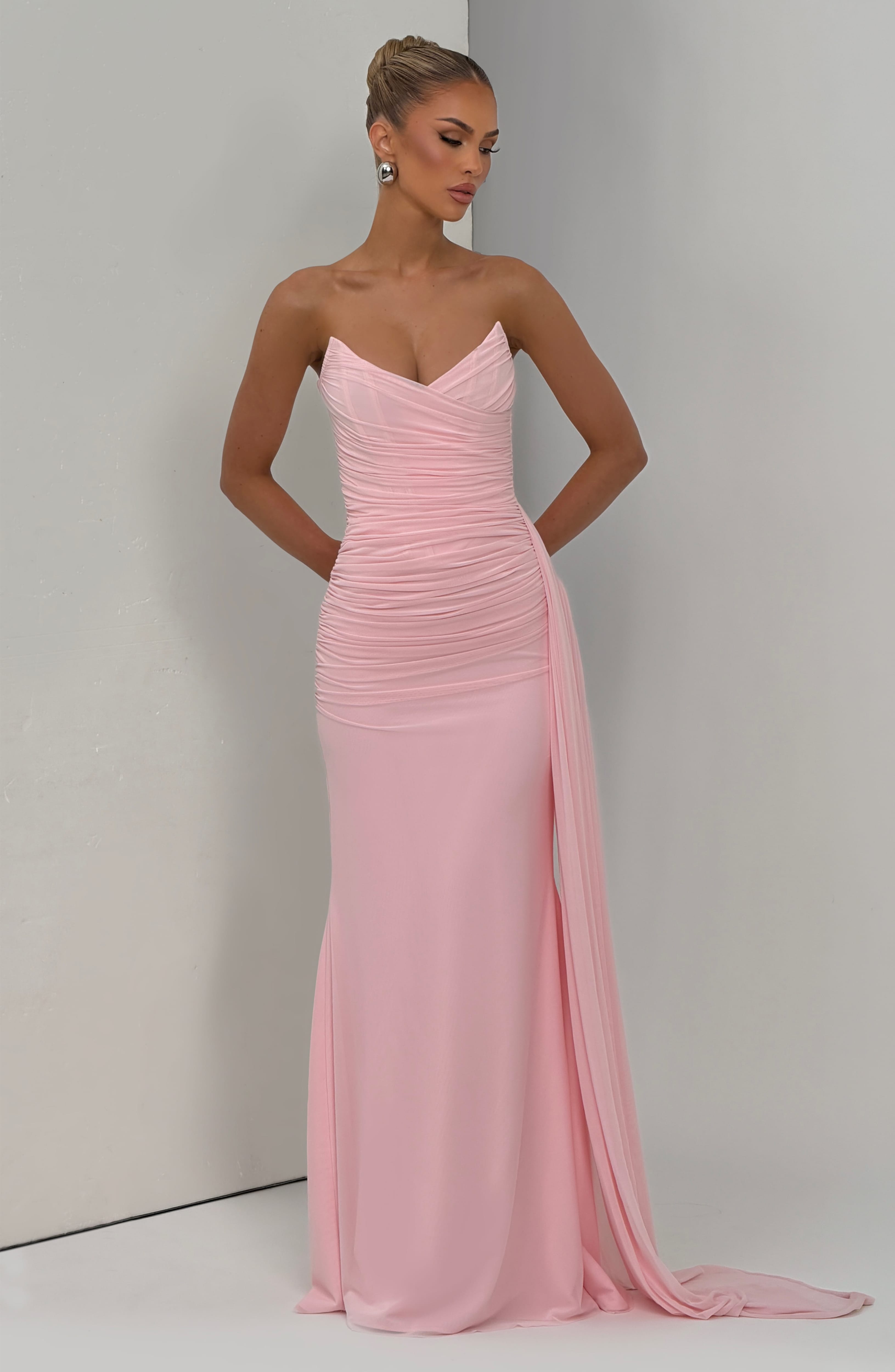 Ashika Maxi Elbise - Toz Pembe