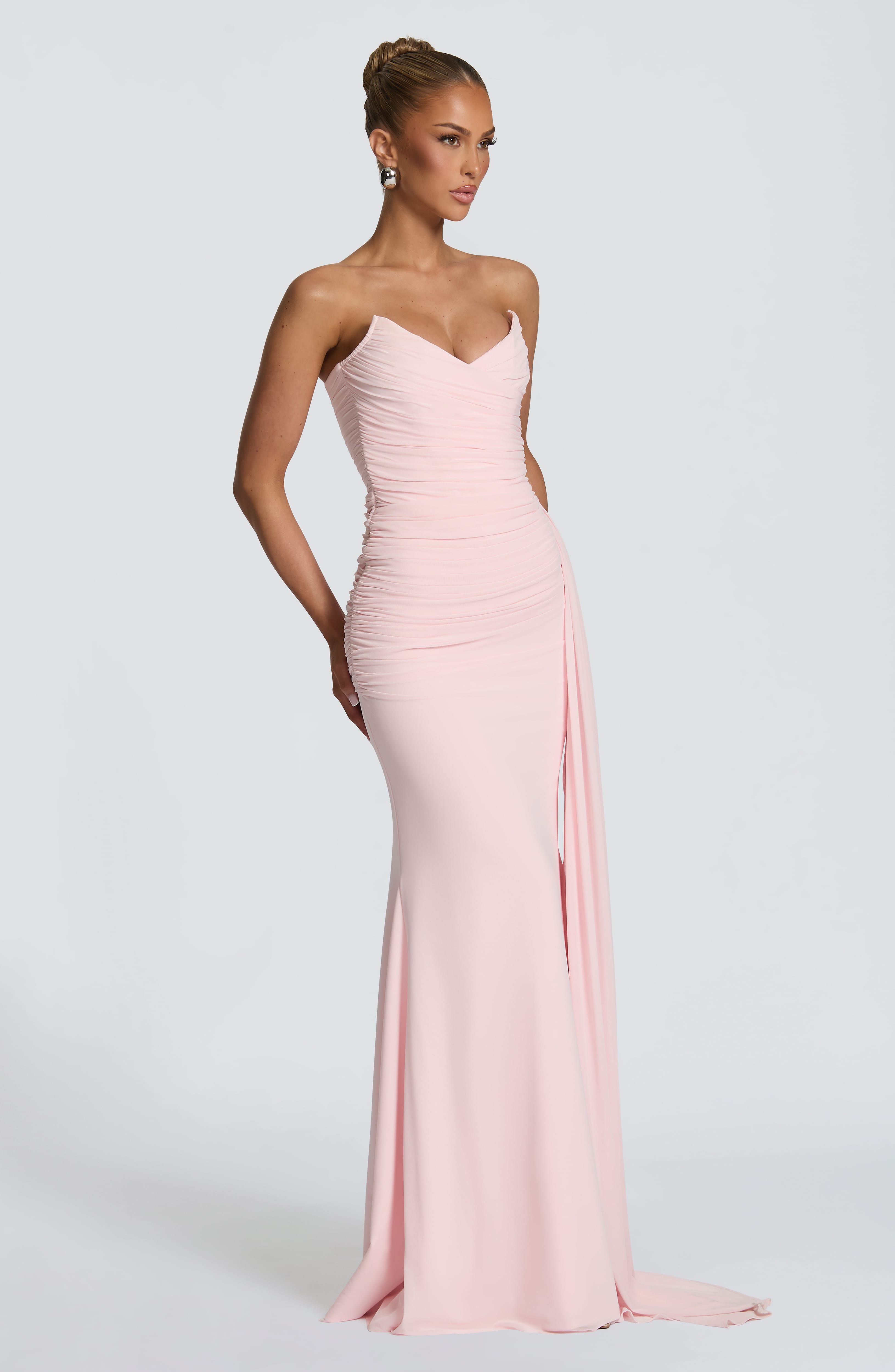 Ashika Maxi Elbise - Toz Pembe