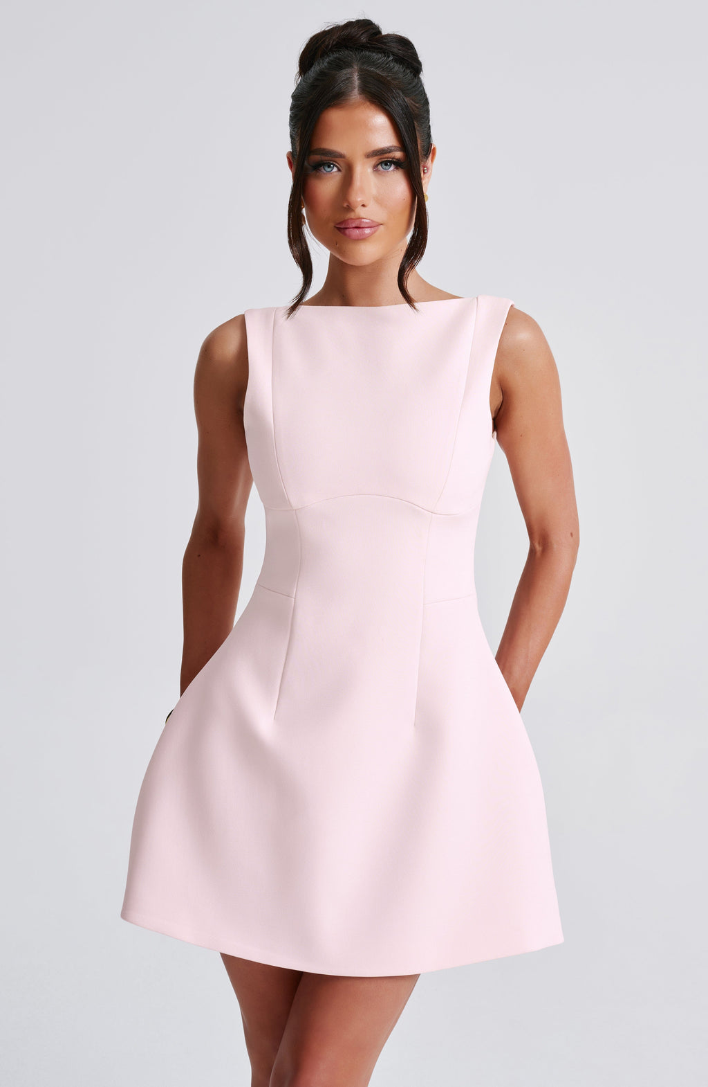 Alana Mini Elbise - Toz Pembe