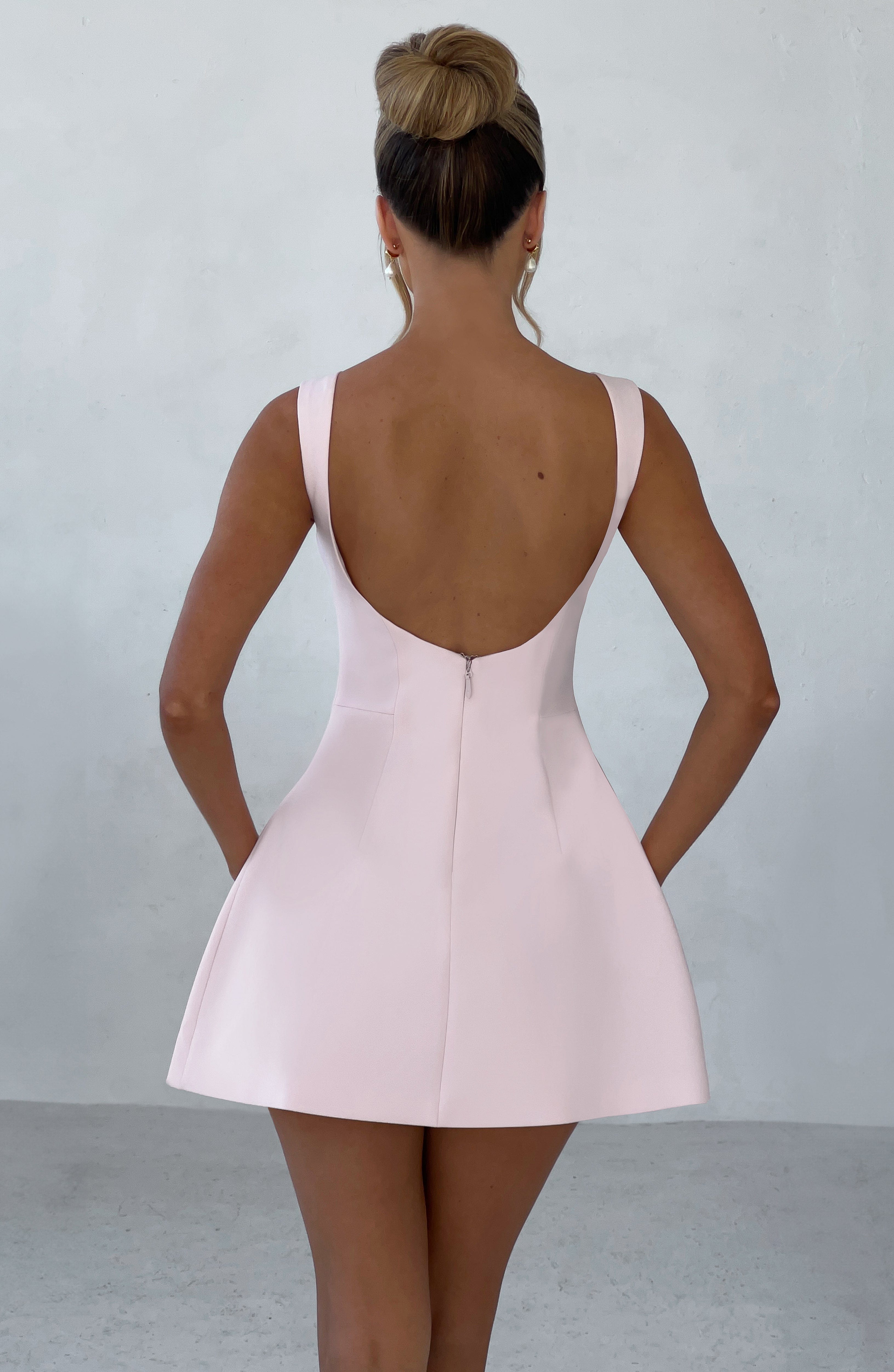 Alana Mini Elbise - Toz Pembe