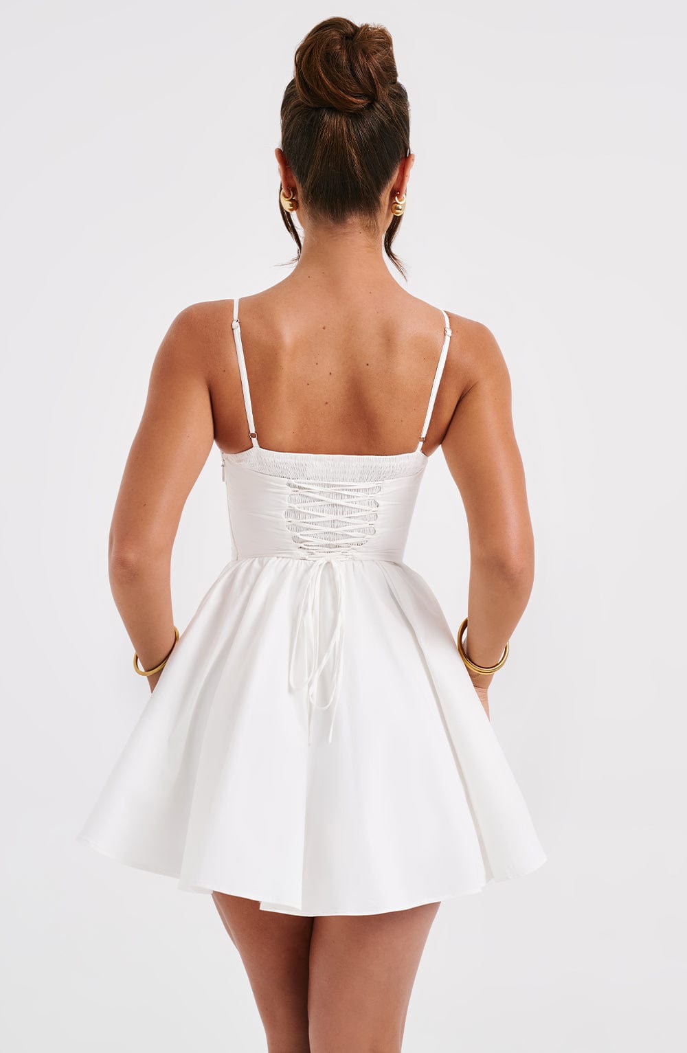 Analeigh Mini Elbise - Fildişi Rengi
