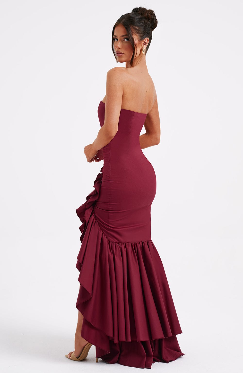 Angelina Maxi Elbisesi - Bordo