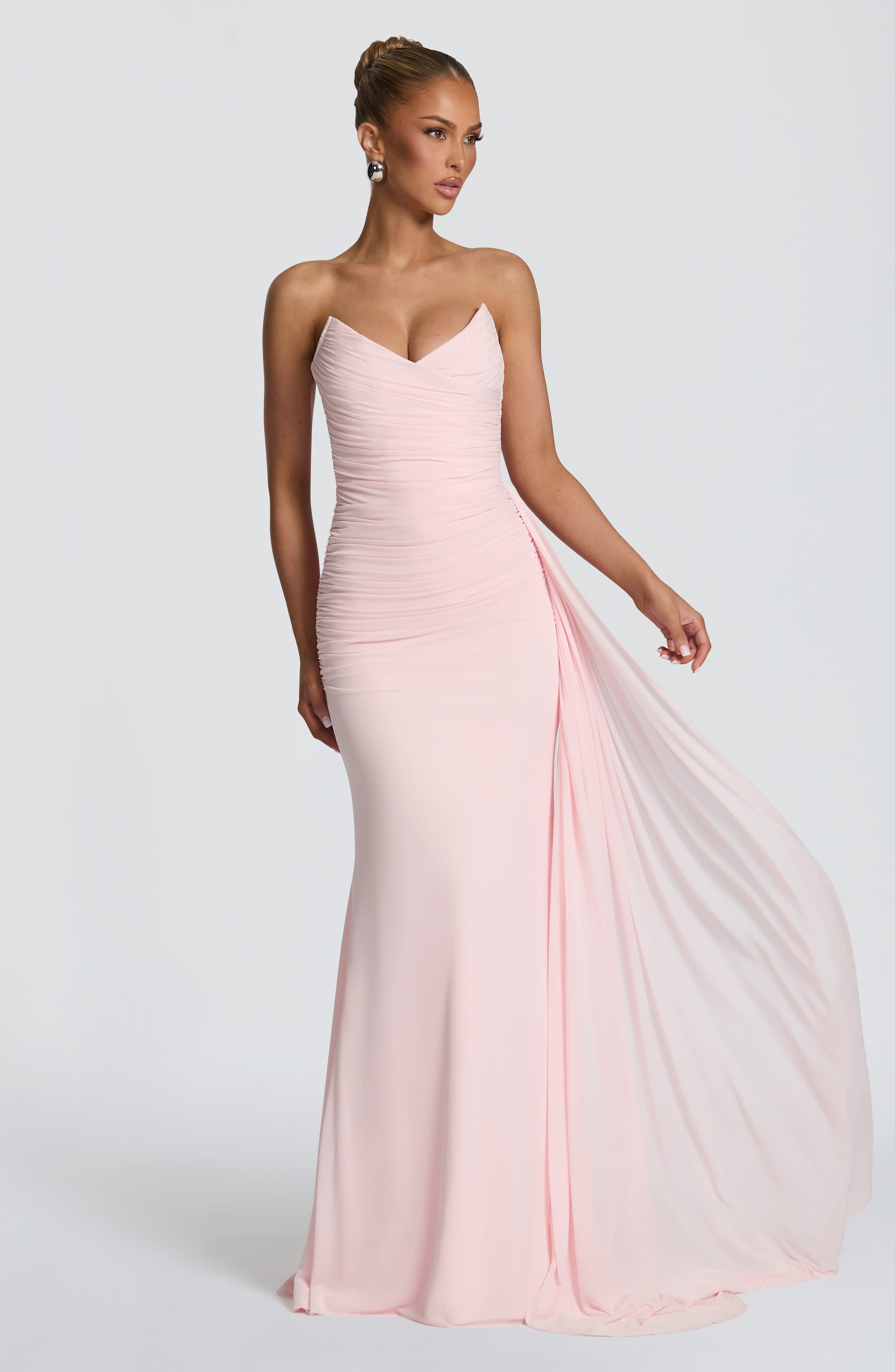 Ashika Maxi Elbise - Toz Pembe