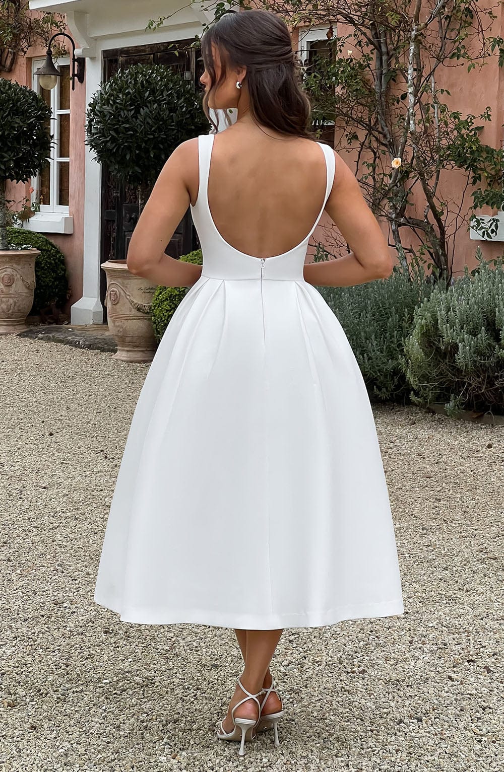 Clarabella Midi Elbisesi - Fildişi Rengi