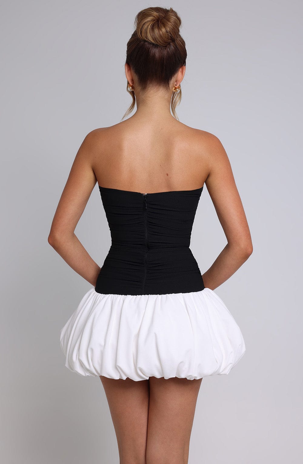 Gemma Mini Elbisesi - Siyah/Beyaz