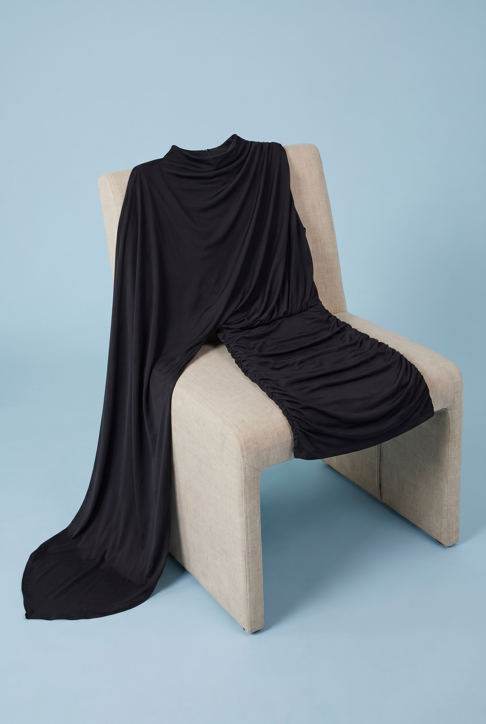 Black Cape Mini Elbise