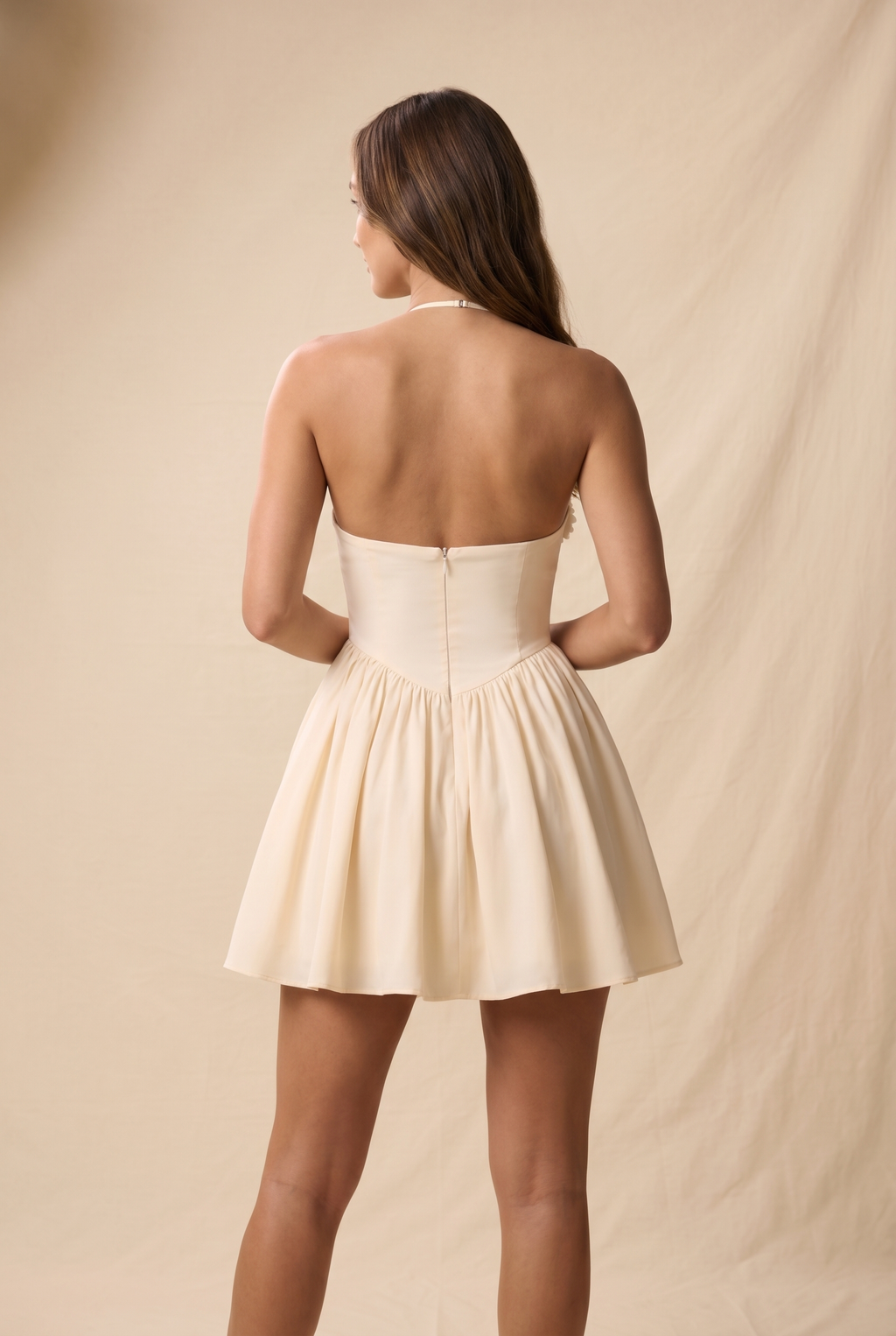 Floral Corset Mini Elbise