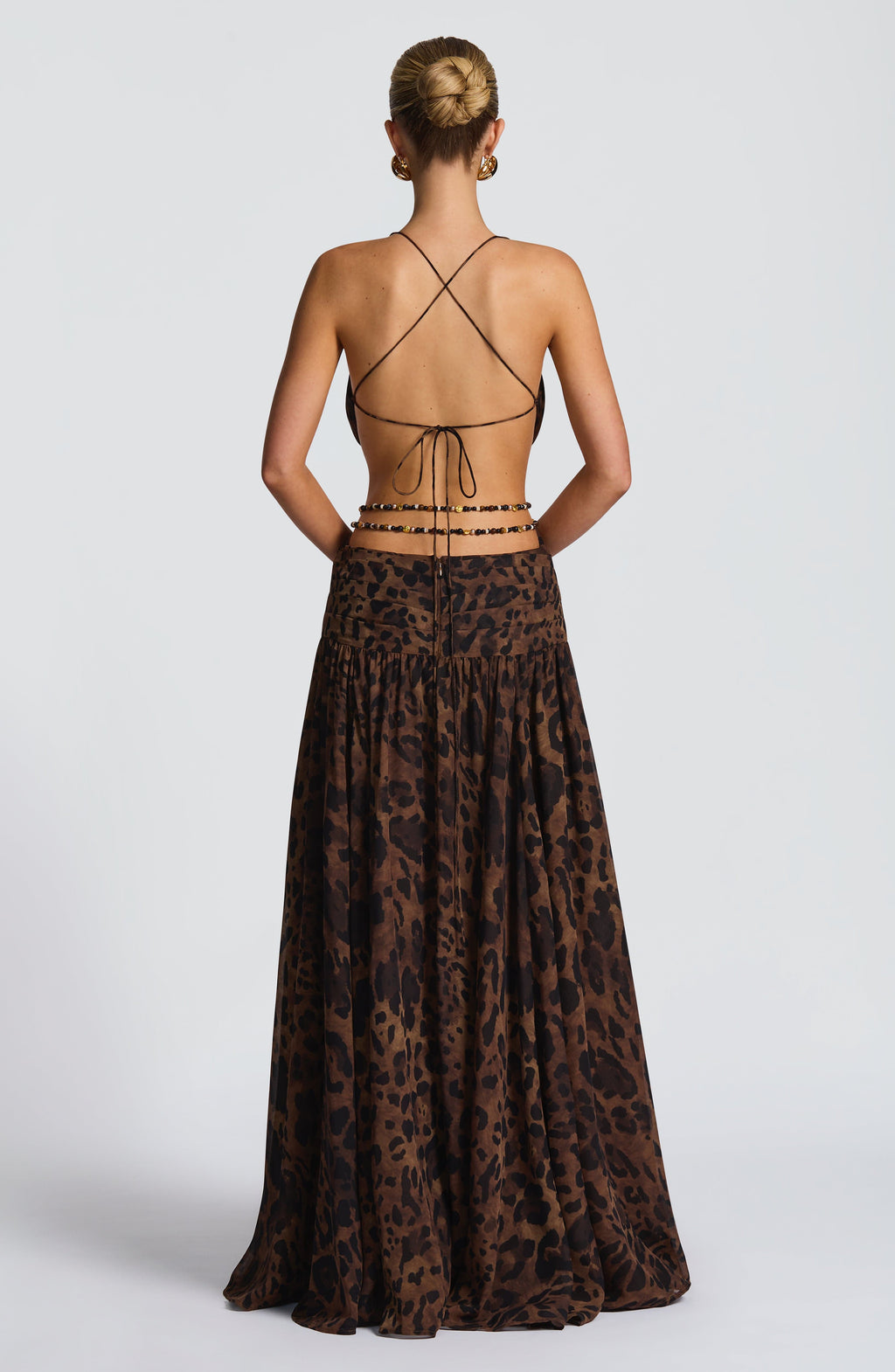 Indianna Maxi Elbise - Leopar Deseni