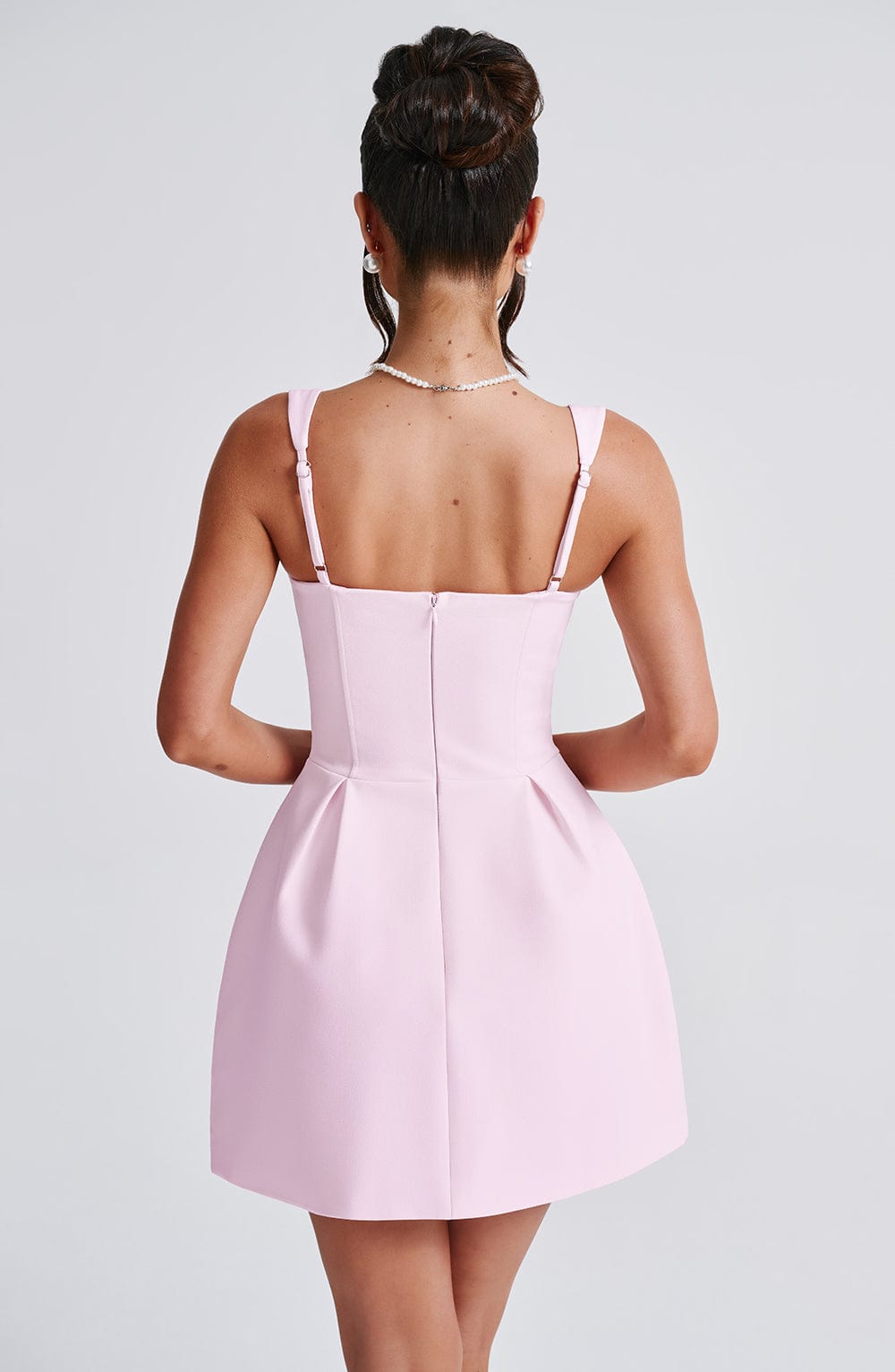 Janiyah Mini Elbisesi - Pudra Rengi