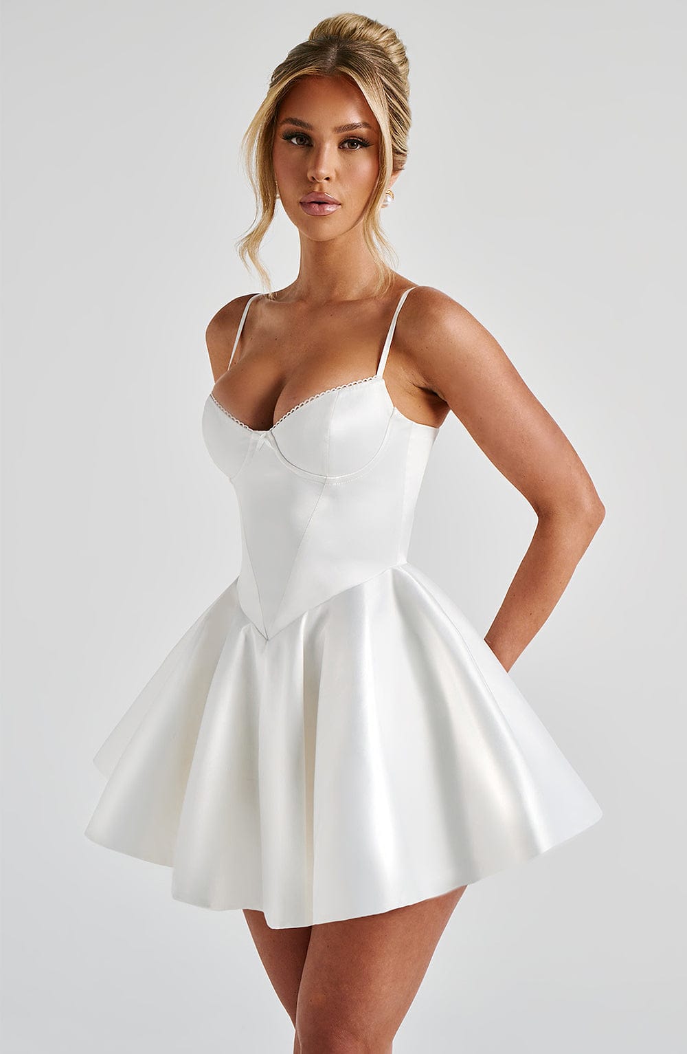 Poppy Mini Elbise - Fildişi Rengi