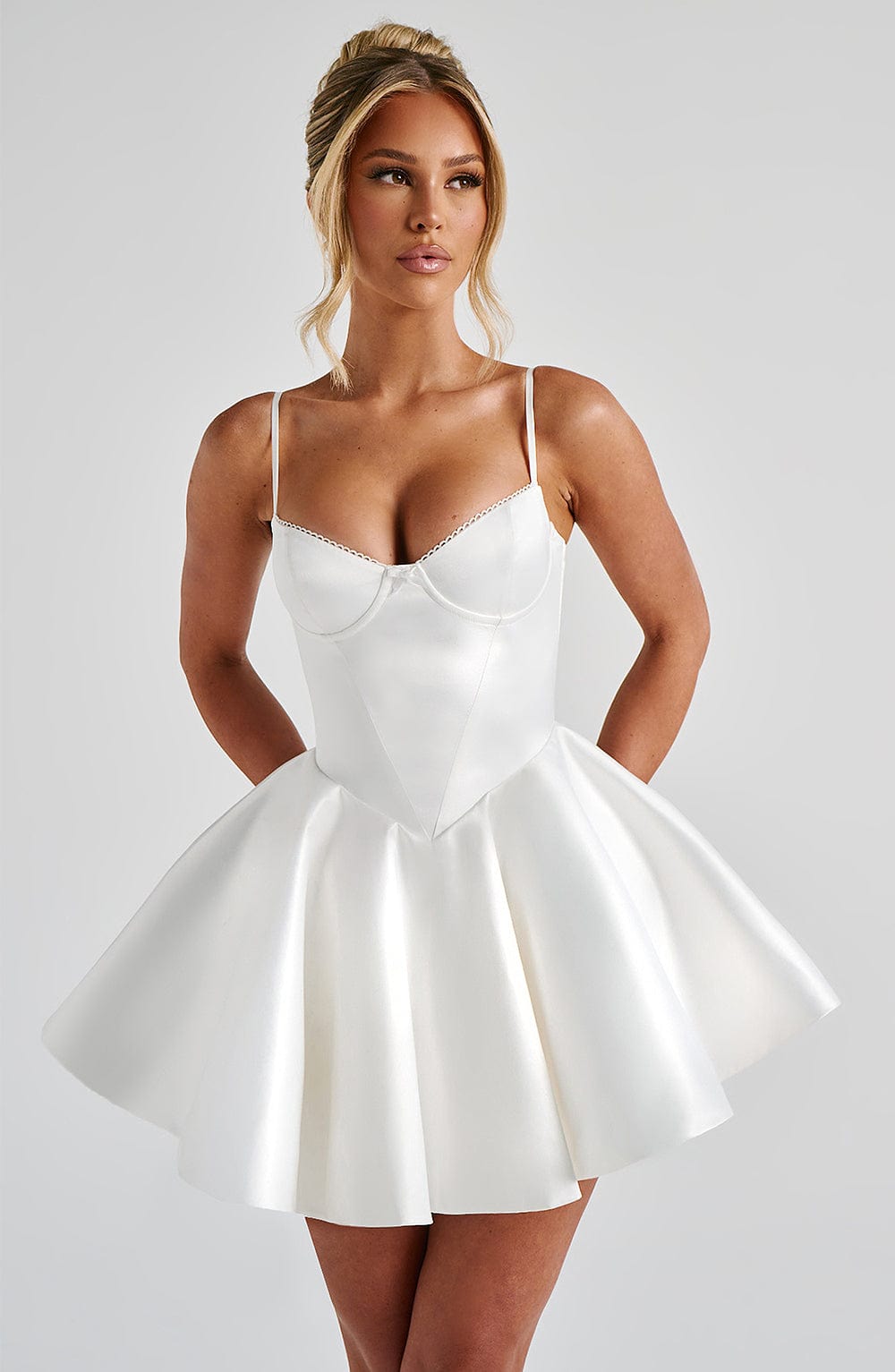 Poppy Mini Elbise - Fildişi Rengi